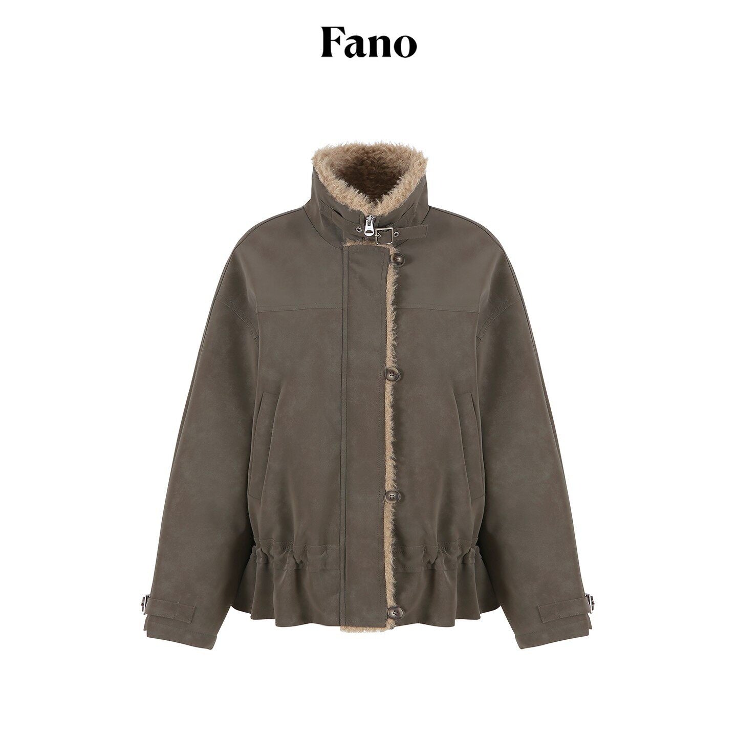 fano_Insulated_Korean_Commuter_Loose_Stand_Collar_Grey_Brown_Puffer_Jackets_MISSTT