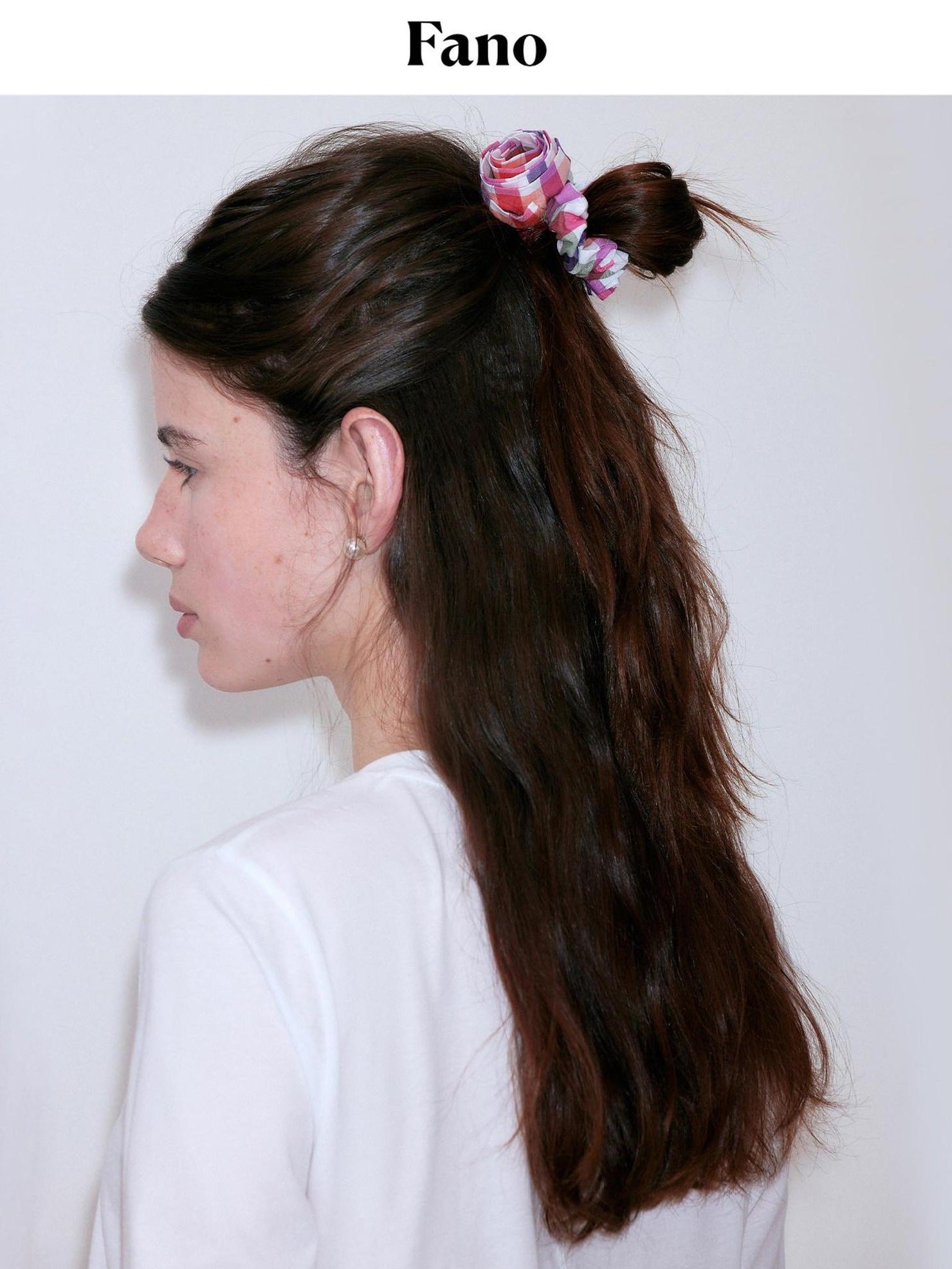 fano Blue Stripe French Style For Women Cute Printed Scrunchie Hair Accessories