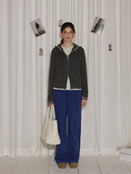 Lofi choose High Waist Distressed Vintage Blue Relaxed Cotton Zip Fly Womens Wide Leg Jeans