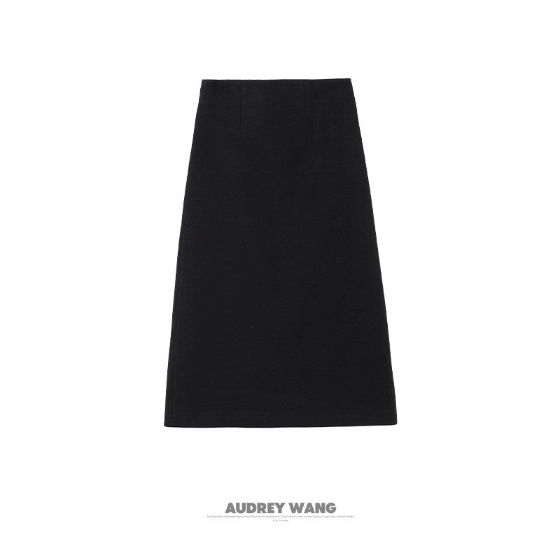 audreyyang_Waist_Cinch_Slim_Casual_V-neck_Single_Breasted_Women_Office_Black_Wool_Coats_MISSTT