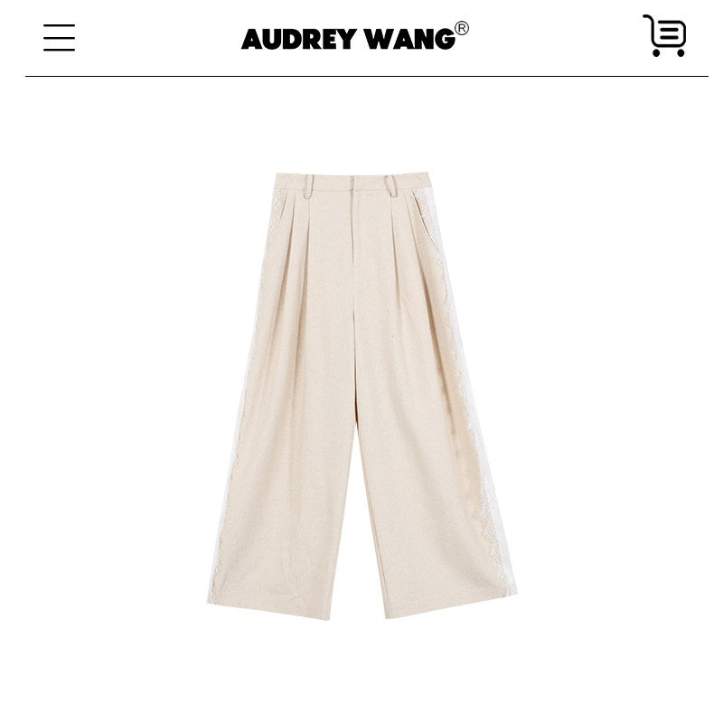 audreyyang_Elegant_Lace_Natural_Waist_Office_Loose_Womens_White_Linen_Blend_Wide_Leg_Pants_MISSTT