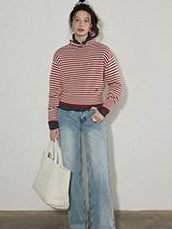 Lofi choose High Rise Vintage Wash Office Straight Detail Women Blue Flared Jeans