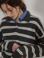 Lofi choose Cozy Knit Pullover Loose Fit Collared Office Women Knitwear Tops Sweaters