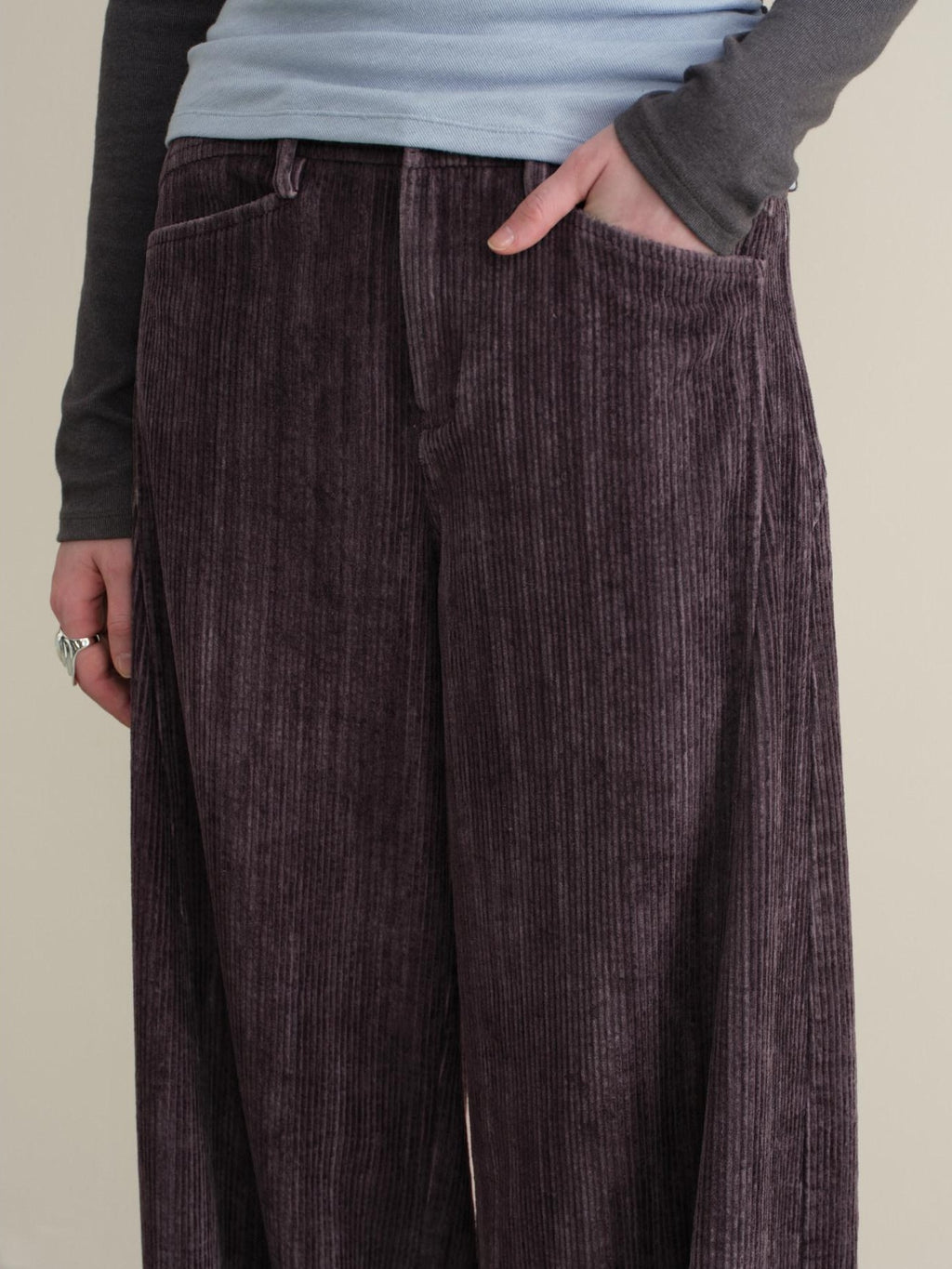 someonesometimes Washed Cotton Vintage Balloon Natural Waist Casual Women Purple Pants