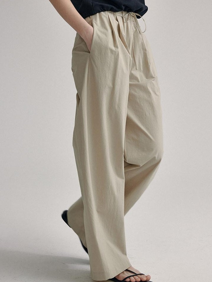 fano High Waist Tailored Minimalist Commuter Nylon Blend Pockets Straight Pants