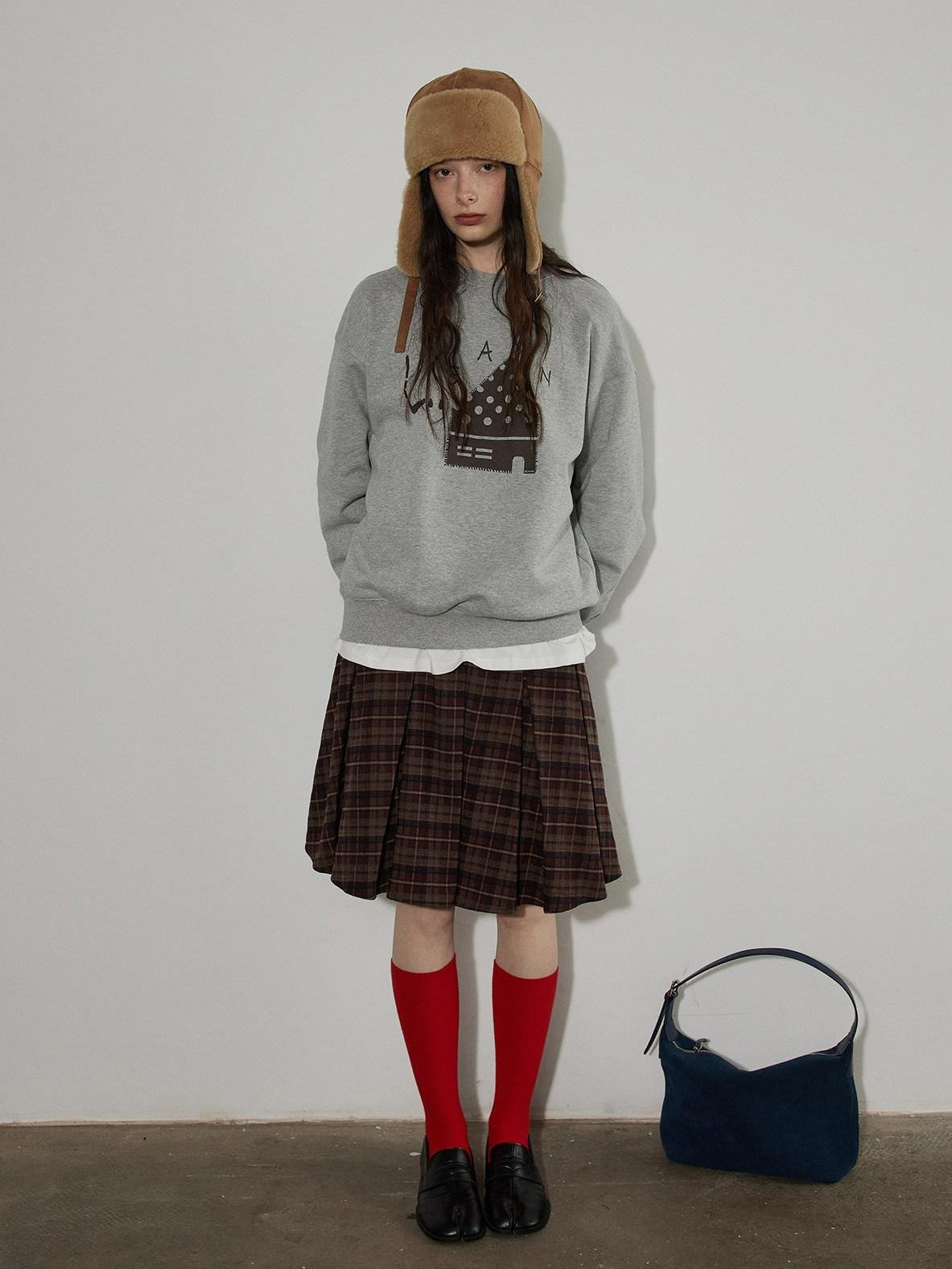 Lofi choose Fleece Lined Cotton Loose Fit Crewneck Pullover Commuter Sweatshirt