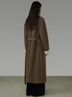 unspoken Minimalist Office Loose Longline Poly Blend Women Green Trench Coats