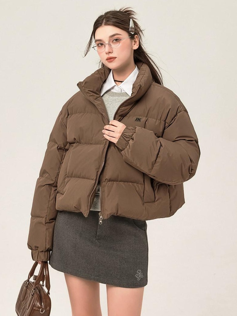 ikyou 90 Percent White Duck Down Memory Fabric Minimalist Straight Short Down Jackets