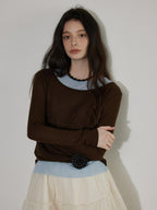 Lofi choose Breathable Oversized Commuter Office Top Green Brown Long Sleeve T-Shirts