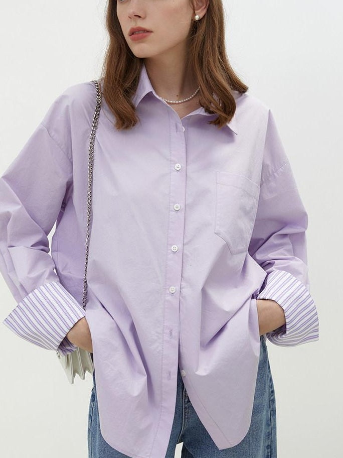 fano Skin Friendly Breathable Cotton Minimalist Loose Fit Women Button Solid Shirts