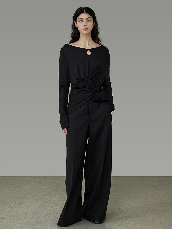 unspoken Soft Stretch Slim Fit Minimal Commuter Knit Pullover For Women Black Sweaters