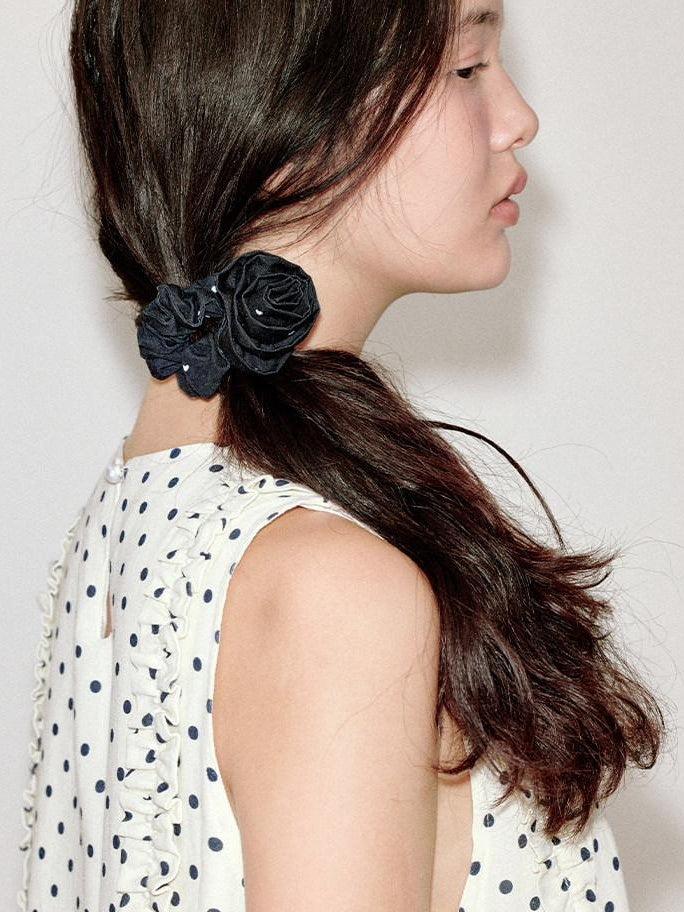 fano Blue Stripe French Style For Women Cute Printed Scrunchie Hair Accessories