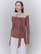 someone sometimes Soft Lyocell Wool Blend Office Commuter Women Cherry Pink Long Sleeve T-Shirts