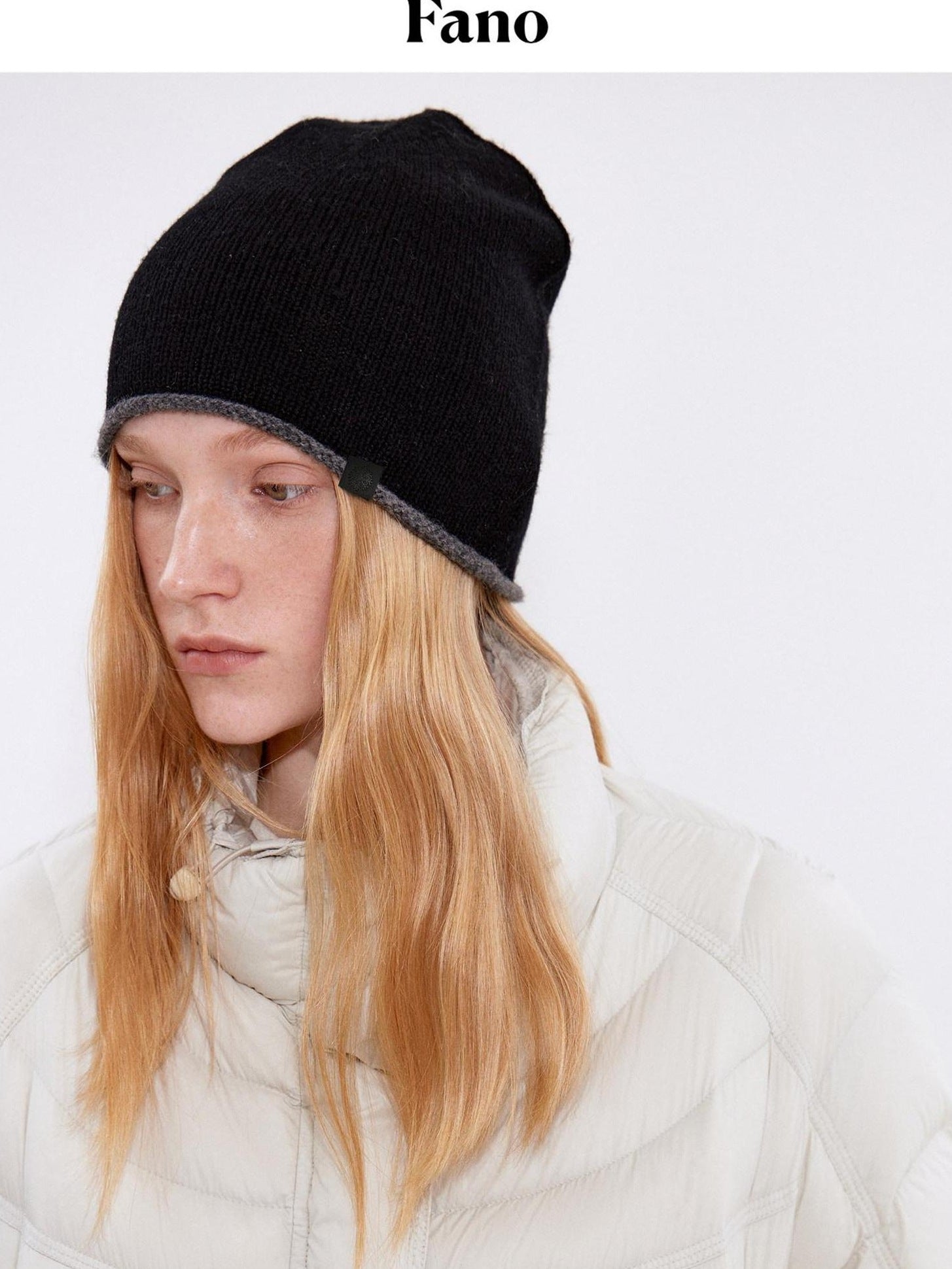 fano Cozy Wool Minimalist Knit Round Top Unisex Everyday Dark Gray Beanies