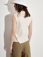 fano Breathable Viscose Linen Blend Slim Fit Office Commuter Solid Tank Tops