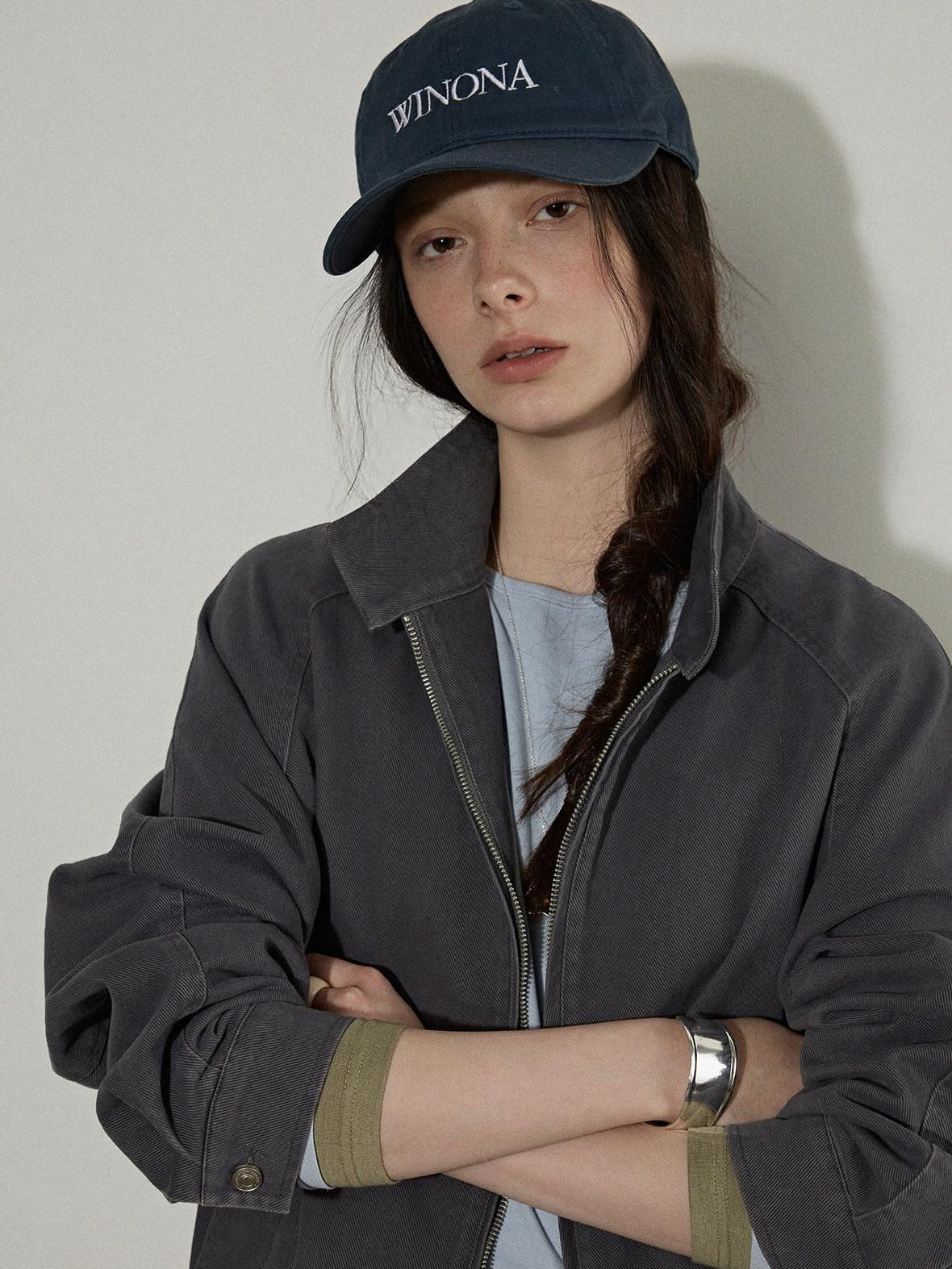 Lofi choose Soft Oversized Loose Fit Round Neck Women Blue Brown Long Sleeve T-Shirts