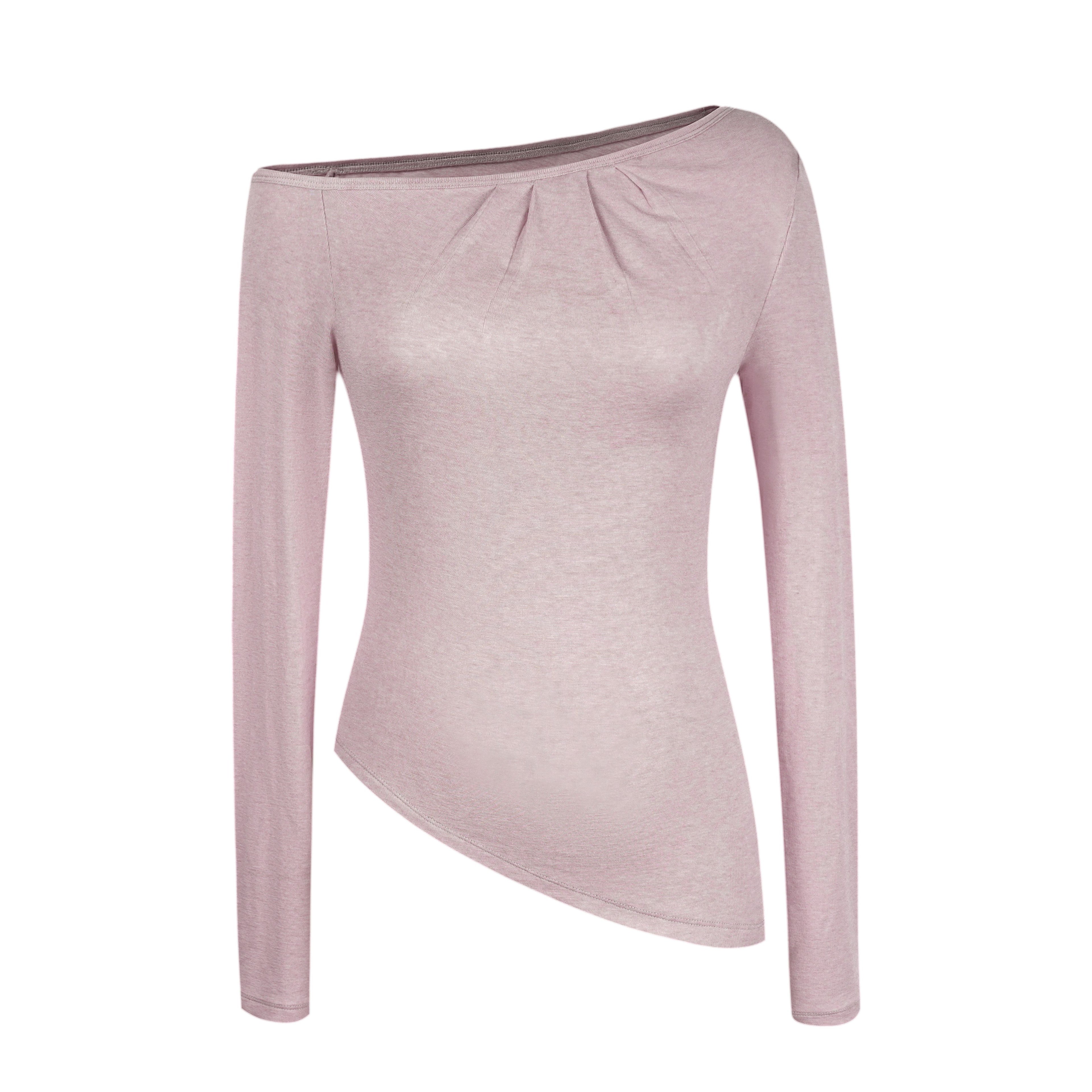 someone_sometimes_Lyocell_Wool_Blend_Lightweight_Asymmetric_Neck_Slim_Casual_Long_Sleeve_T-Shirts_MISSTT