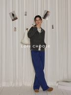 Lofi choose High Waist Distressed Vintage Blue Relaxed Cotton Zip Fly Womens Wide Leg Jeans