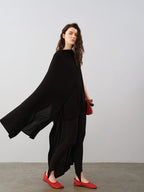 audreyyang Lyocell Wool Blend Loose Sleeveless Pullover Stirrup Leggings Top & Pants Sets