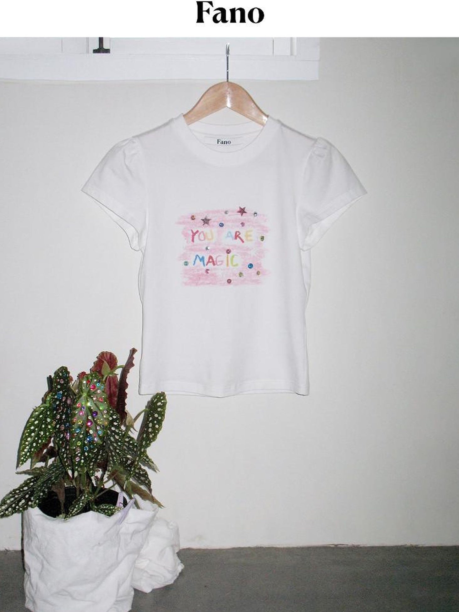 fano Lyocell Cotton Slim Korean Women Printed Crewneck Short Sleeve T-Shirts