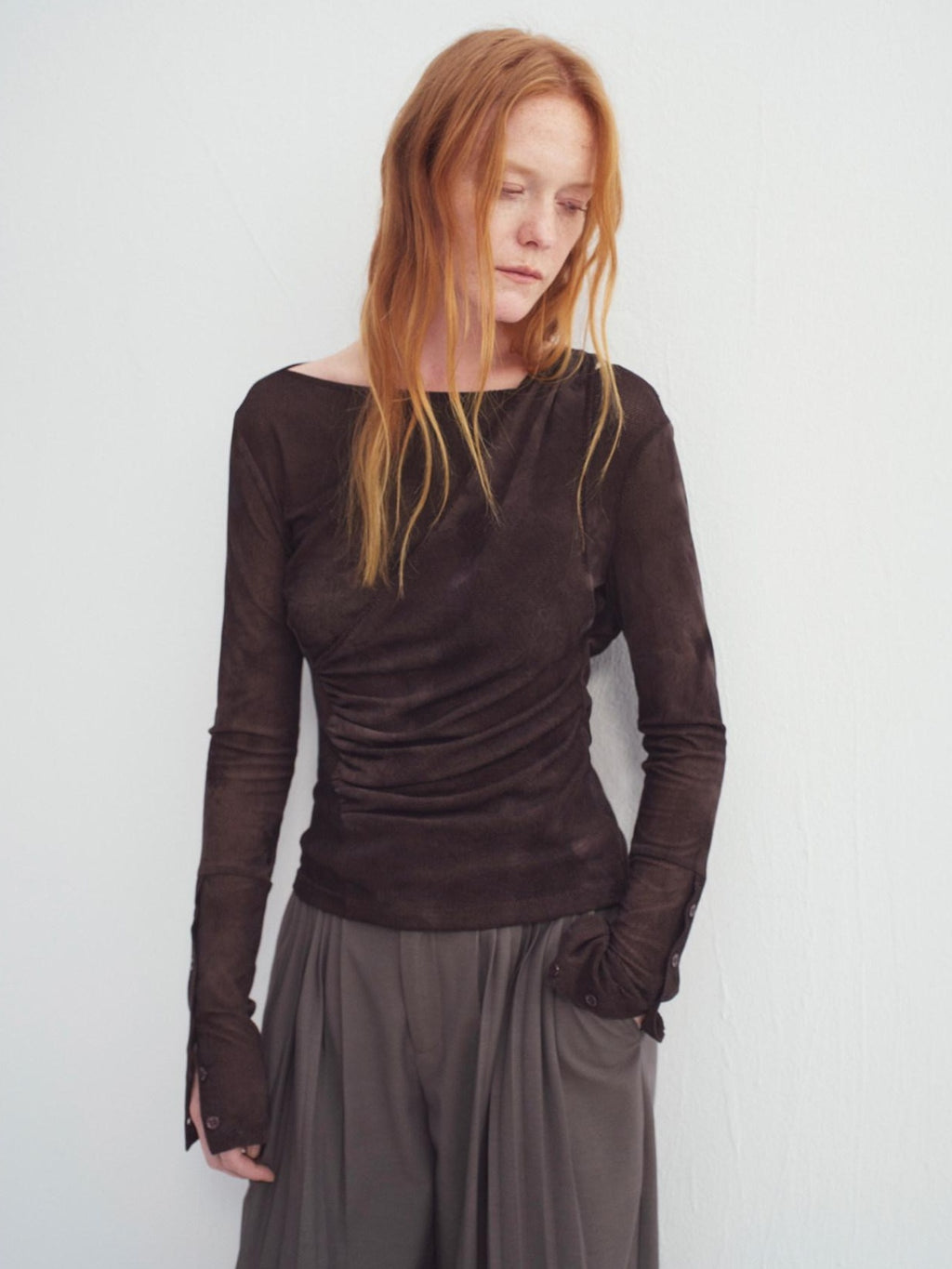 someonesometimes Soft Stretch V-neck Slim Casual Women Polyester Spandex Long Sleeve T-Shirts
