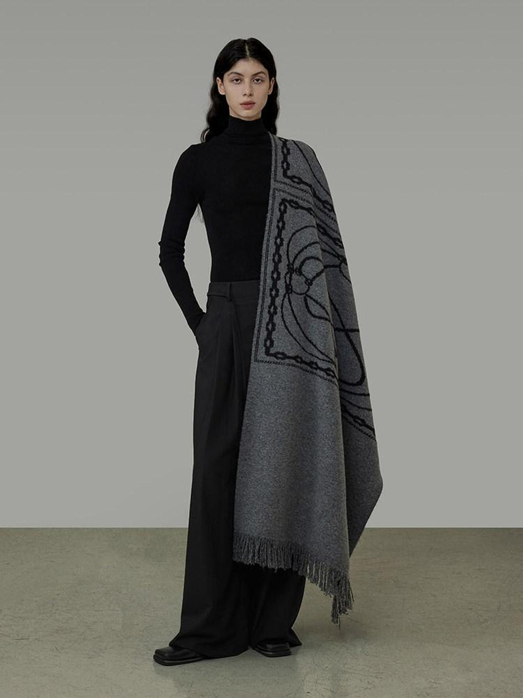 unspoken Cozy Double Sided Geometric Long Rectangular Warm Women Youth Polyester Scarves