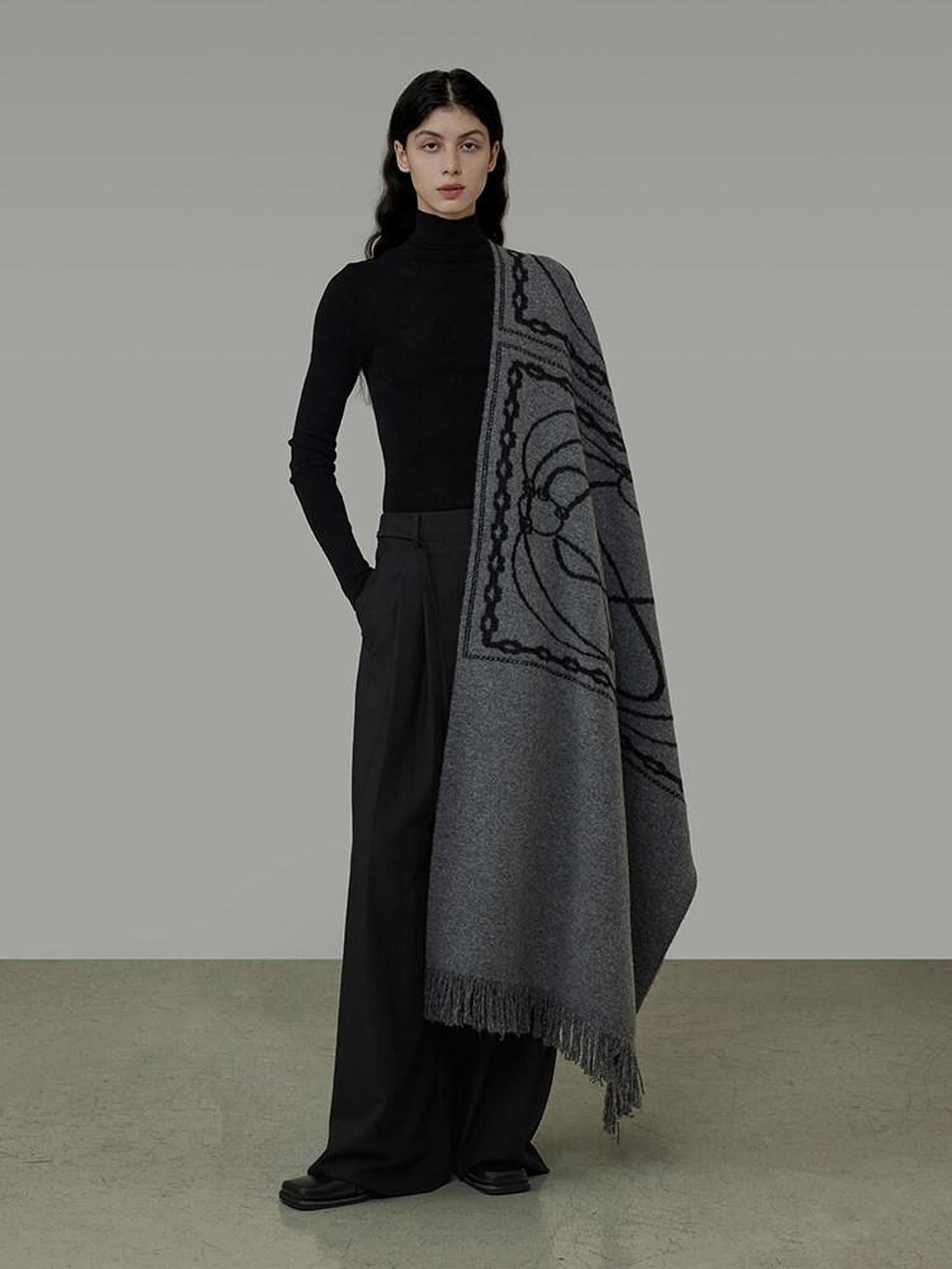 unspoken Cozy Double Sided Geometric Long Rectangular Warm Women Youth Polyester Scarves