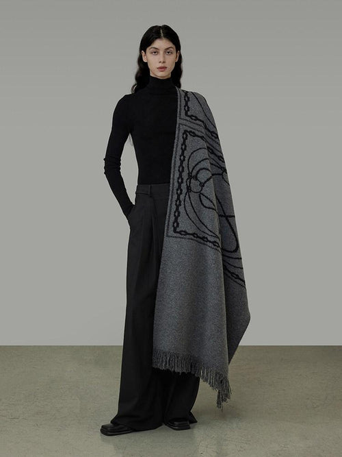 unspoken Cozy Double Sided Geometric Long Rectangular Warm Women Youth Polyester Scarves