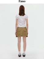 fano Stretch Cotton Korean Commuter Printed Round Neck T Shirt Basic Crop Tops