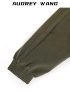 audreyyang Soft Modal Blend Casual Loose Cropped Zip Long Sleeve Women Olive Bomber Jackets