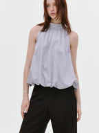 fano Soft Viscose Blend Striped Commuter Loose Halter For Women Halter Crop Tops