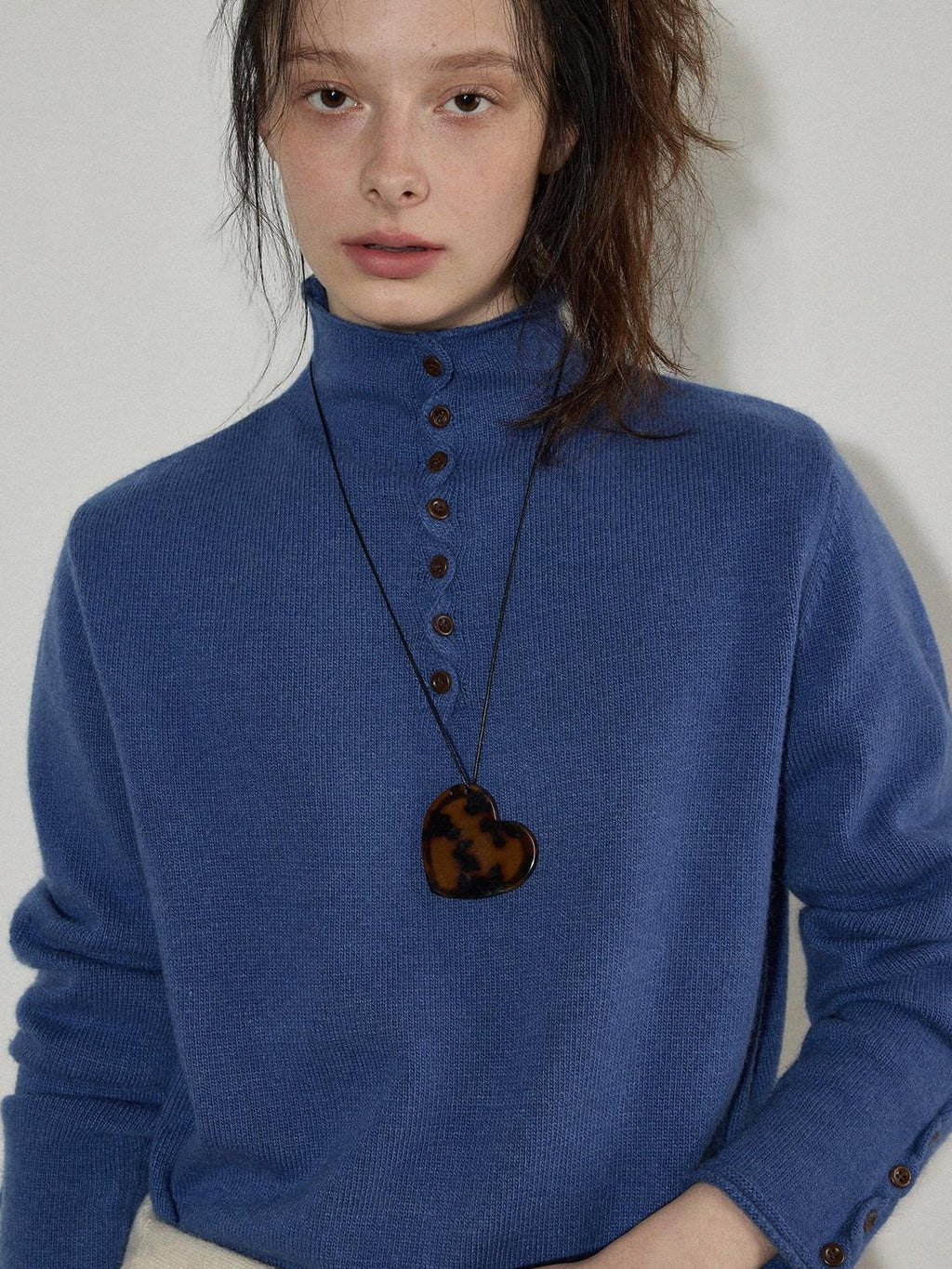 Lofi choose Soft Wool Rabbit Hair Blend Commuter Loose Rolled Hem Turtleneck Women Sweaters