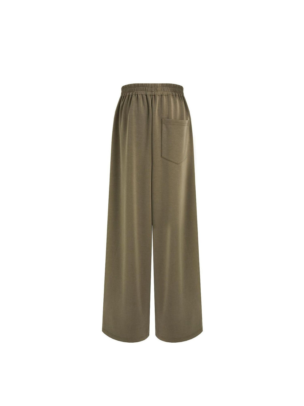 unspoken High Waist Breathable Tailored Loose Solid Brown Green Women Wide Leg Pants
