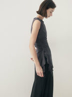 someonesometimes Original Strappy Solid Viscose Stretch Tee Off Shoulder Crop Tops