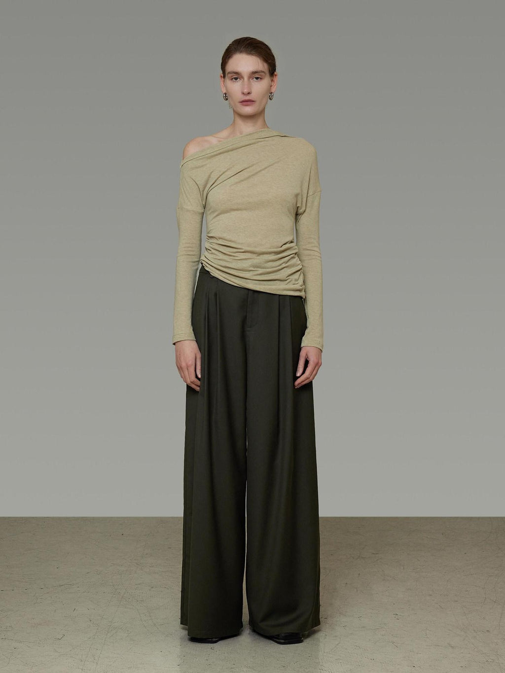 unspoken Breathable Dark Green Loose Lapel Blazer High Waist Casual Top & Skirt Sets