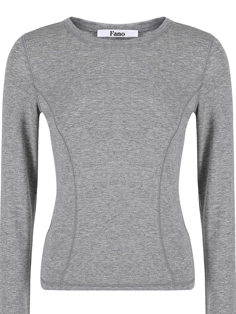 fano Lyocell Blend Slim Fit Minimal Commuter Crew Neck Women Long Sleeve T-Shirts