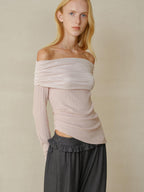 someonesometimes Soft Stretch Casual Ruffle Hem Women Heather Grey Viscose Blend Wide Leg Pants