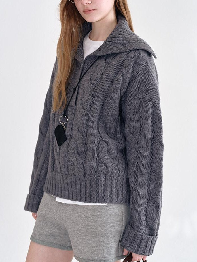 fano Thermal Wool Blend Relaxed Long Sleeve Commuter Heather Grey Cardigans