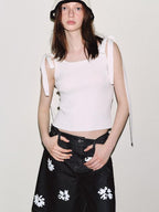 fano Slim Viscose Nylon Spaghetti Strap Office Cropped Solid Black White Camisoles