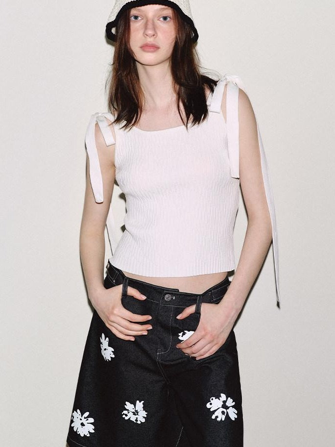 fano Slim Viscose Nylon Spaghetti Strap Office Cropped Solid Black White Camisoles