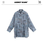 audreyyang_Breathable_Rayon_Loose_Fit_Lapel_Button_Floral_Denim_Top_&_Pants_Sets_MISSTT