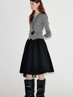 fano Cozy Lambswool Blend Zip Front Casual Fit Women Mottled Gray Knit Cardigans