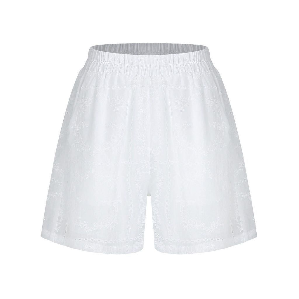 fano_Breathable_Lyocell_Relaxed_Three_Quarter_Sleeve_White_Lounge_Top_&_Shorts_Sets_MISSTT