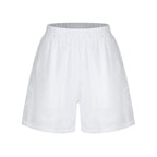 fano_Breathable_Lyocell_Relaxed_Three_Quarter_Sleeve_White_Lounge_Top_&_Shorts_Sets_MISSTT