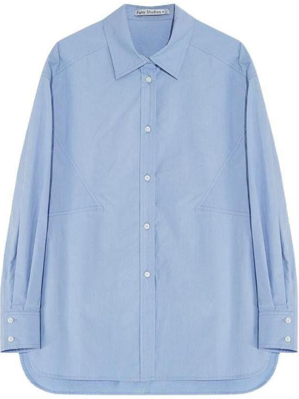 fano Breathable 100 Percent Cotton Button Stand Collar Straight Minimal Women Shirts