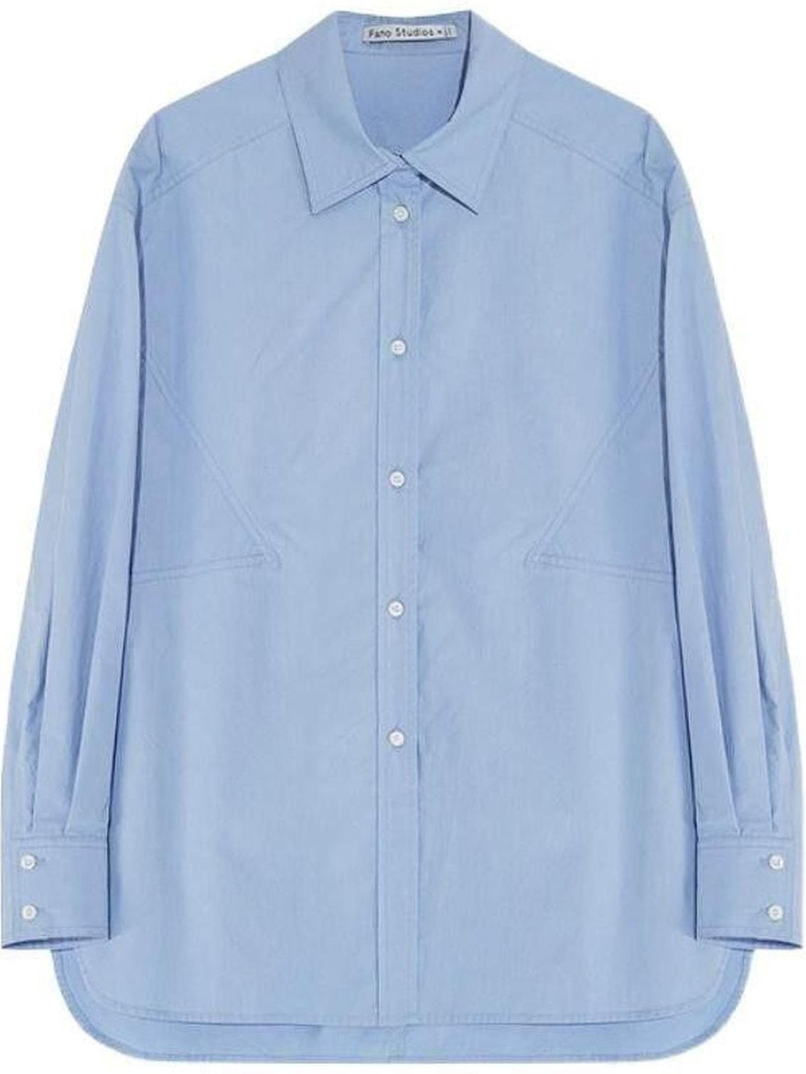 fano Breathable 100 Percent Cotton Button Stand Collar Straight Minimal Women Shirts