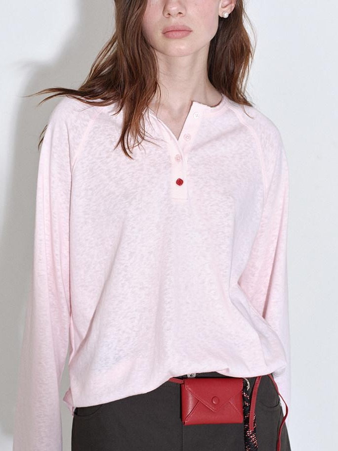 fano Sweat Wicking Breathable V-neck Loose Cotton Blend Women Long Sleeve T-Shirts