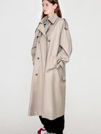 fano Mid Length Single Breasted Korean Commuter Straight Fit Solid Women Trench Coats