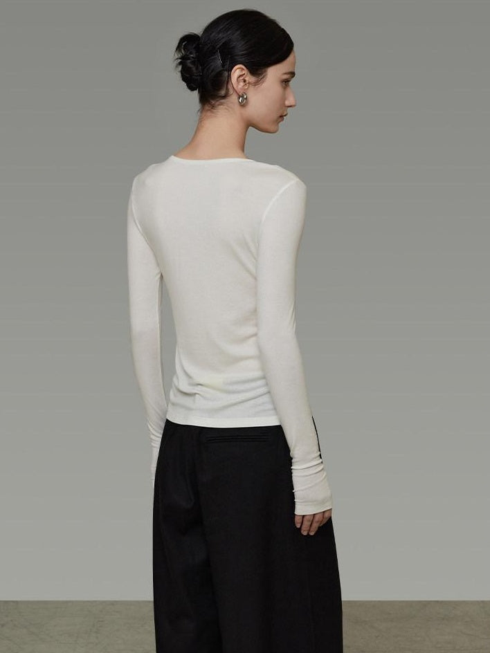 unspoken Breathable Skin Friendly Slim Fit Button Half Collar Women Knit Cardigans