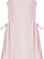 fano Tencel Lyocell Aline Sleeveless Square Neck Korean Commuter Midi Dresses